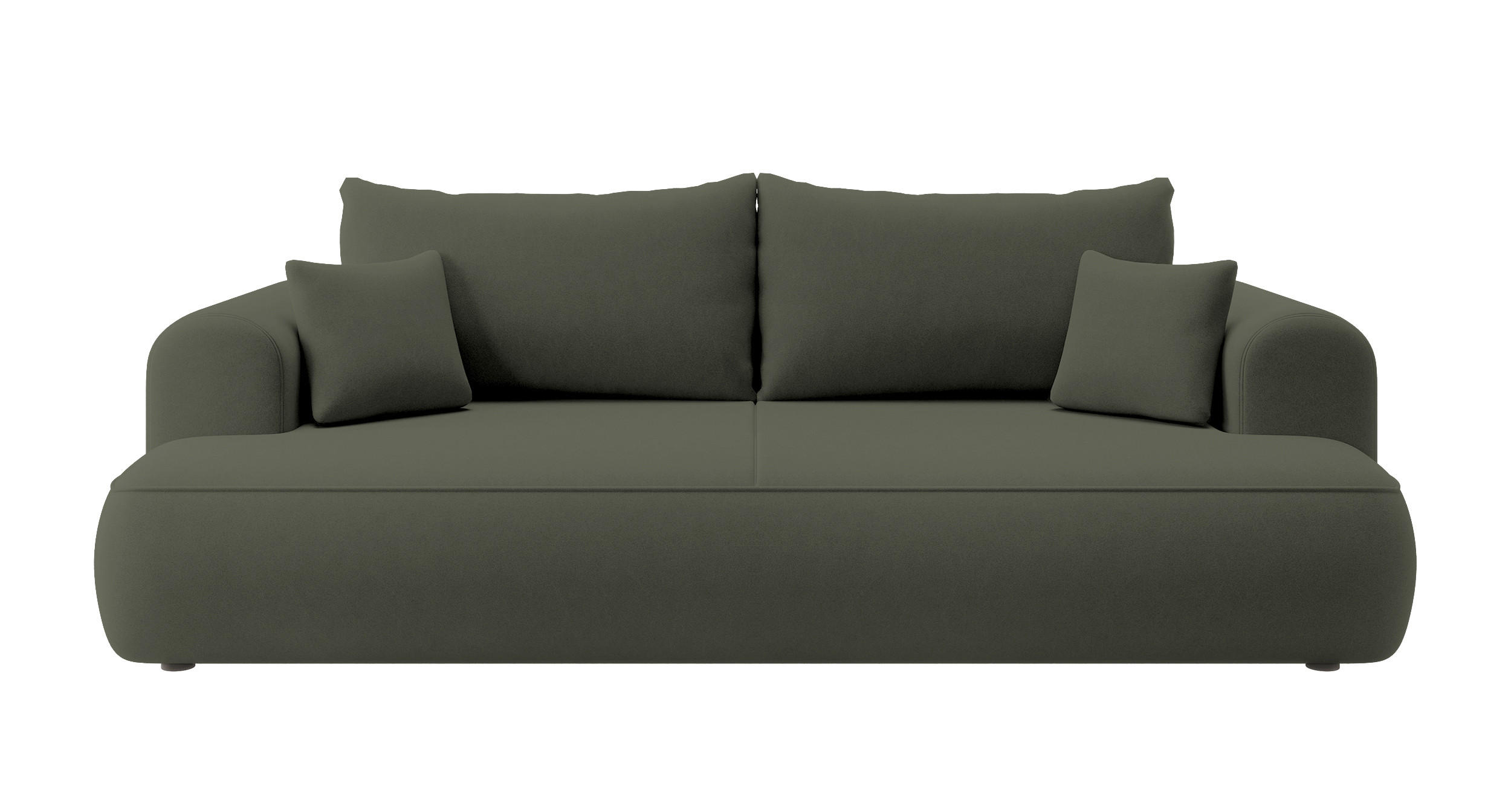 SCHLAFSOFA Ovo Olivgrün Velours - Olivgrün, Textil (250/100/110cm) - Selsey