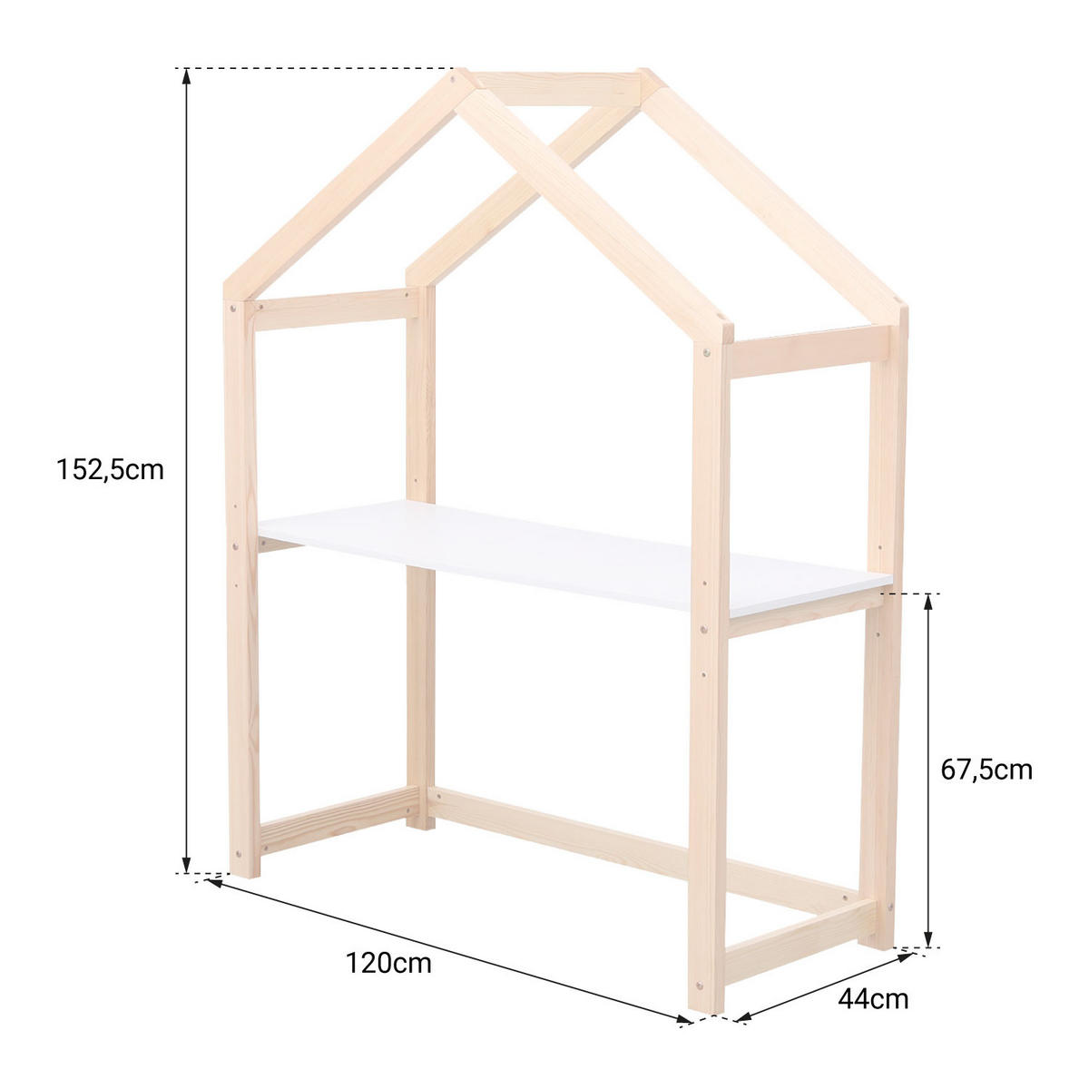 KINDERSCHREIBTISCH Martin - Weiß, Holz (44/152.5/120cm) - Happy Garden