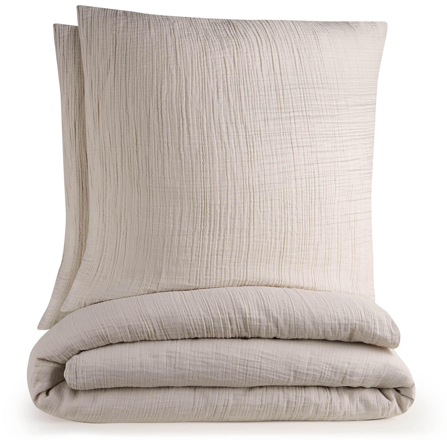 BETTWÄSCHE Musselin, 100% Baumwolle, 200/200 cm & 2x 40/80 cm - Grau, Textil (200/200cm) - Blumtal