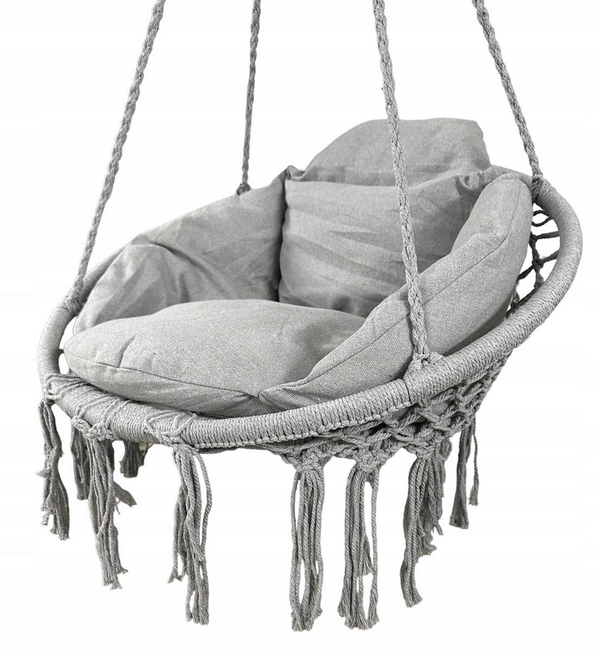 HÄNGESESSEL BLISS Hellgrau, mit Kissen - Grau, Metall (80/120/80cm) - Bettso