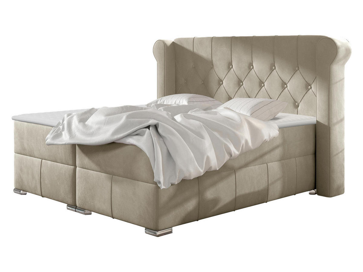 BOXBETT Massimo - Creme, Holz (140/200cm) - MIRJAN24