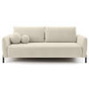 SOFA Veruco Cremeweiß mit Schlaffunktion - Creme/Schwarz, Textil/Metall (234/90/100cm) - Selsey