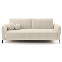 SOFA Veruco Cremeweiß mit Schlaffunktion - Creme/Schwarz, Textil/Metall (234/90/100cm) - Selsey
