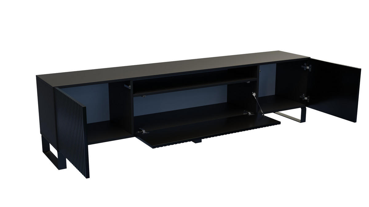 LOWBOARD CIRA-S - 200 x 53 x 41 cm - Schwarz, Holzwerkstoff (200/53/41cm) - ALTDECOR