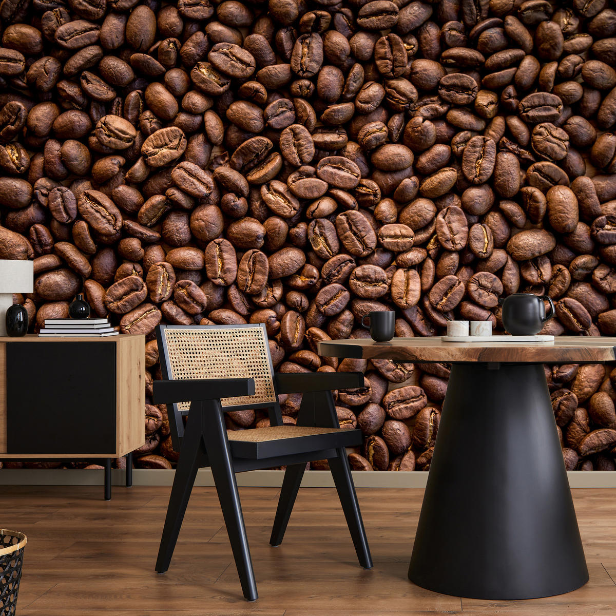 FOTOTAPETE für Esszimmer Kaffee Kaffeebohnen 3D 200x140 - Braun, Papier (200/140cm) - Muralo