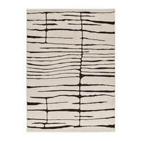 KURZFLORTEPPICH Weiß / Schwarz Retro 160/230 cm - Schwarz/Weiß, Naturmaterialien/Textil (160/230cm) - Atticgo