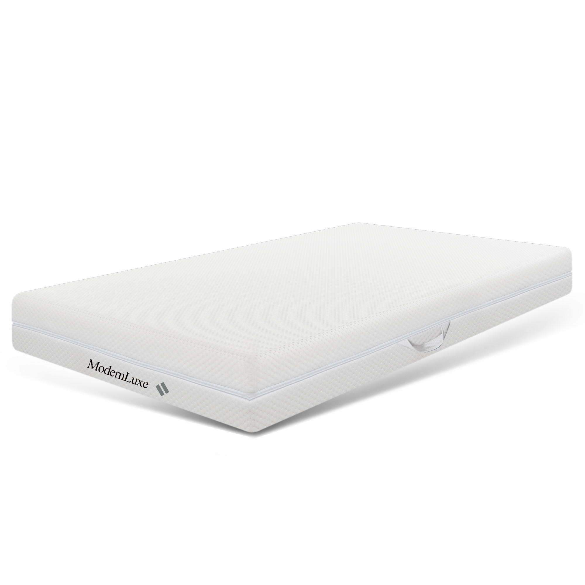 KALTSCHAUMMATRATZE 90x200 cm – 7 Zonen Komfortschaum, 20 cm hoch, H2/H3, ergonomisch, Bezug waschbar, mit Griffen & Reißverschluss - Weiß, Textil - Ej. Life