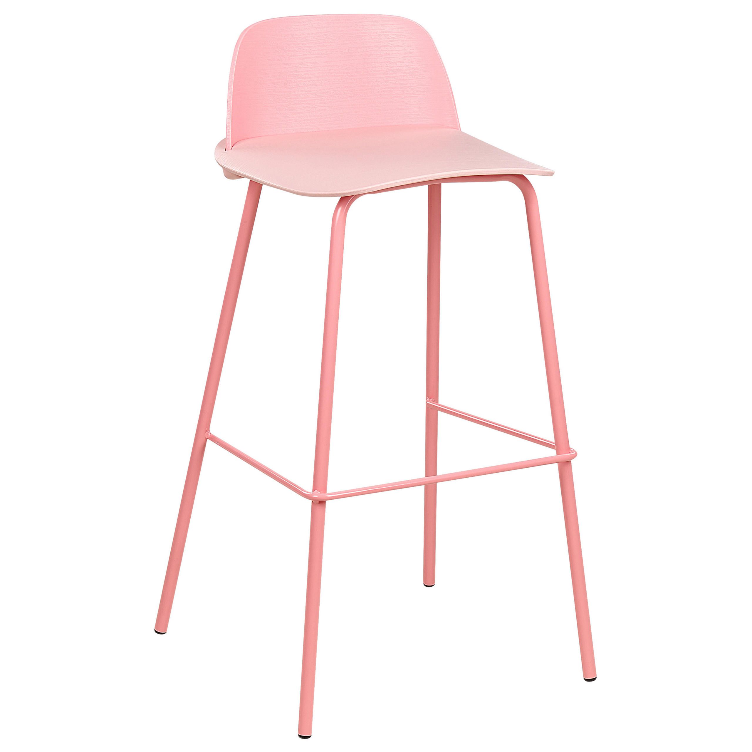 BARHOCKER 4er-Set Kunststoff Rosa Mora - Pink, Kunststoff/Metall (48/90/35cm) - Beliani