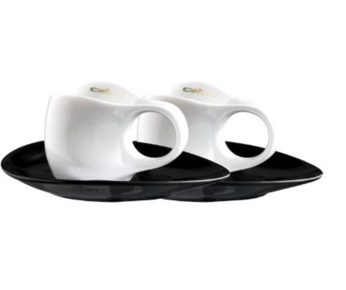 ESPRESSOTASSEN mit Untertassen Espressissimo 4 tlg. weiß/ schwarz - Weiß, Keramik (0.04L) - Luigi Colani Porzellan