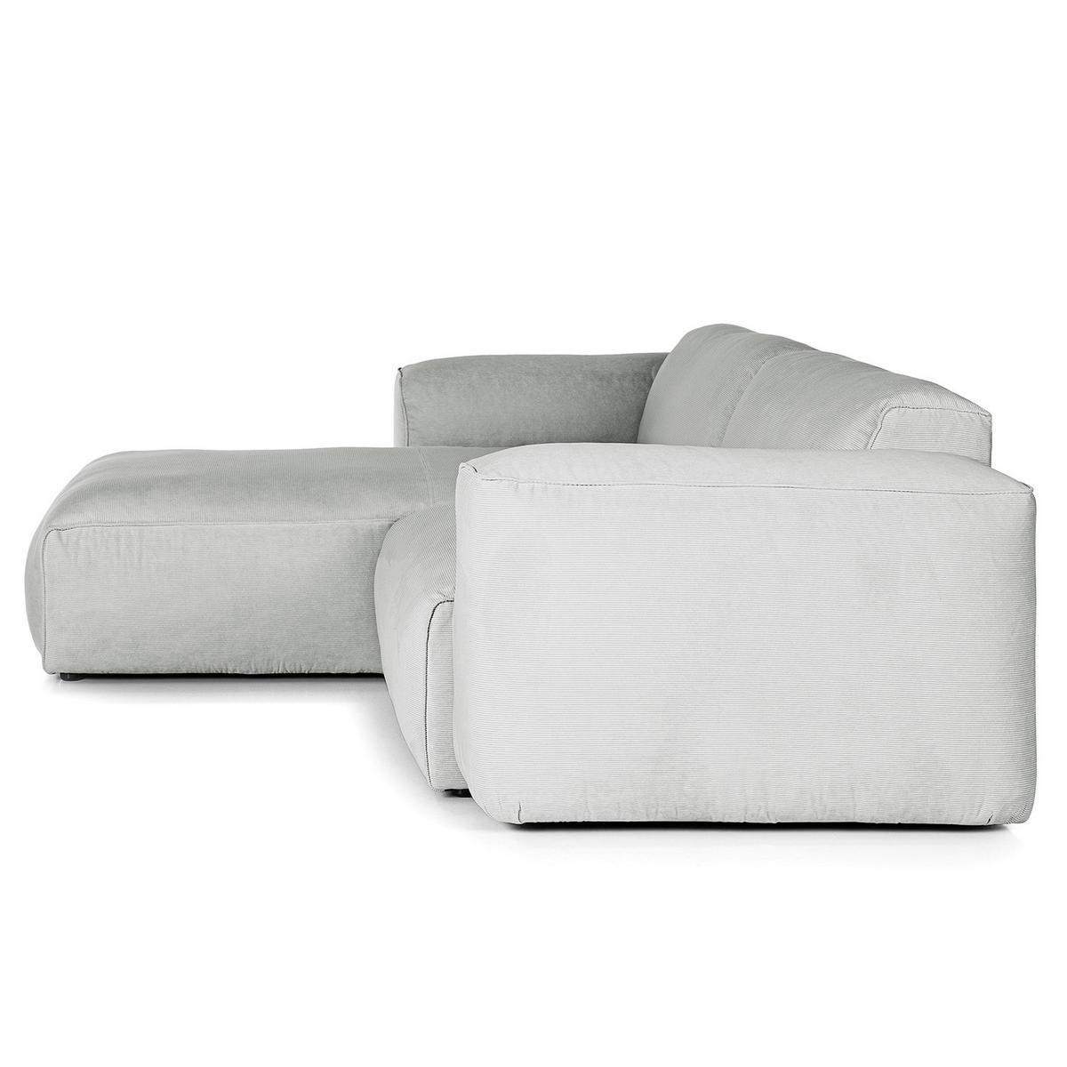 1,5-SITZER ECKSOFA mit Longchair - Schwarz/Grau, Kunststoff/Textil (260/173cm) - home24