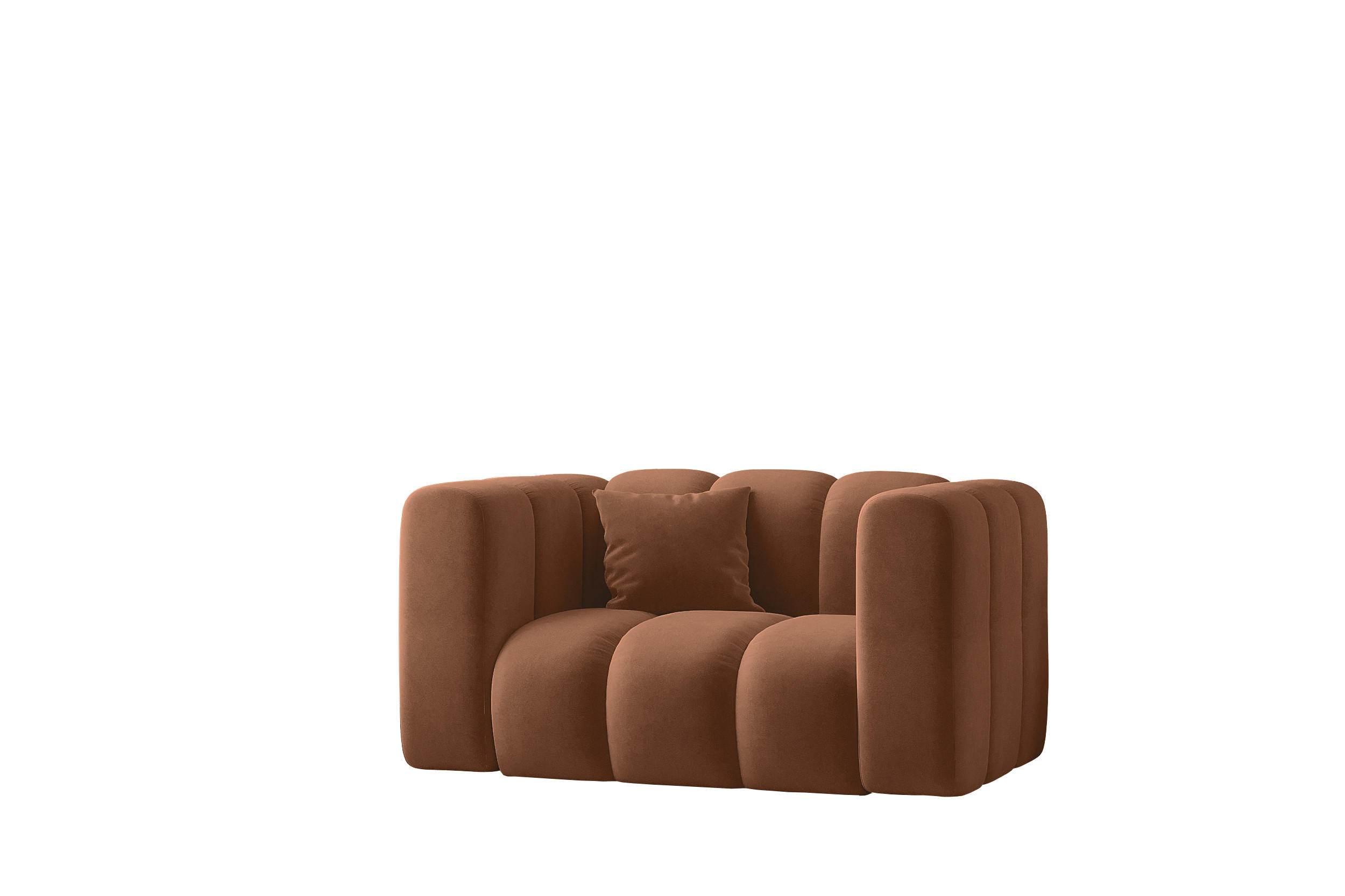 SESSEL Sofa Grand modular stoff Salvador Braun - Braun, Holz (137/70/89cm) - Kaiser Möbel