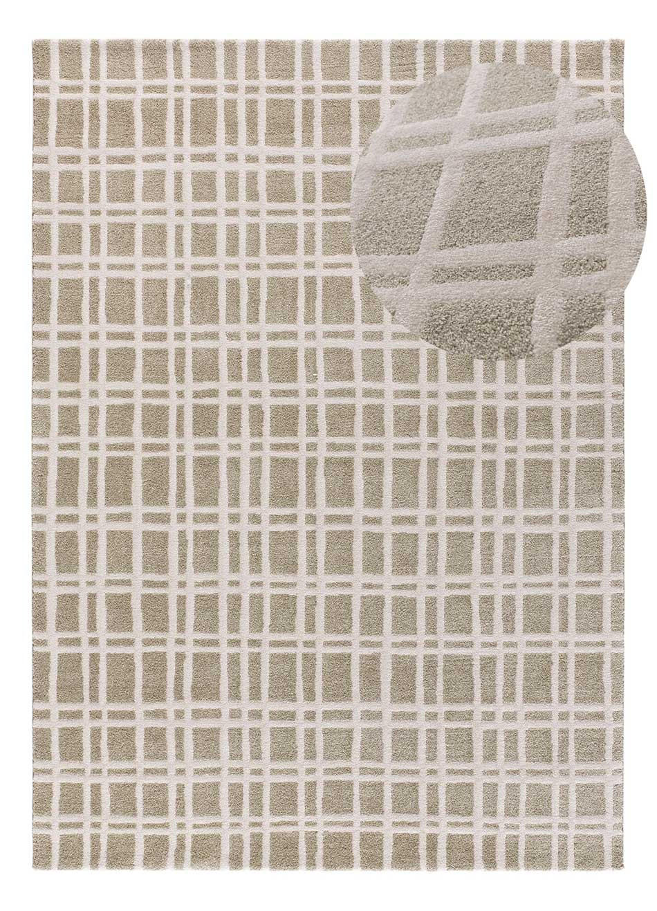 WEBTEPPICH Grün Caledonia 160/230 cm - Beige/Grün, Naturmaterialien/Textil (160/230cm) - Atticgo