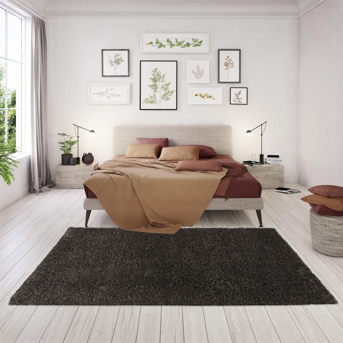 HOCHFLORTEPPICH 80/150 cm Valencia - Anthrazit, Textil (80/150cm) - Steffensmeier