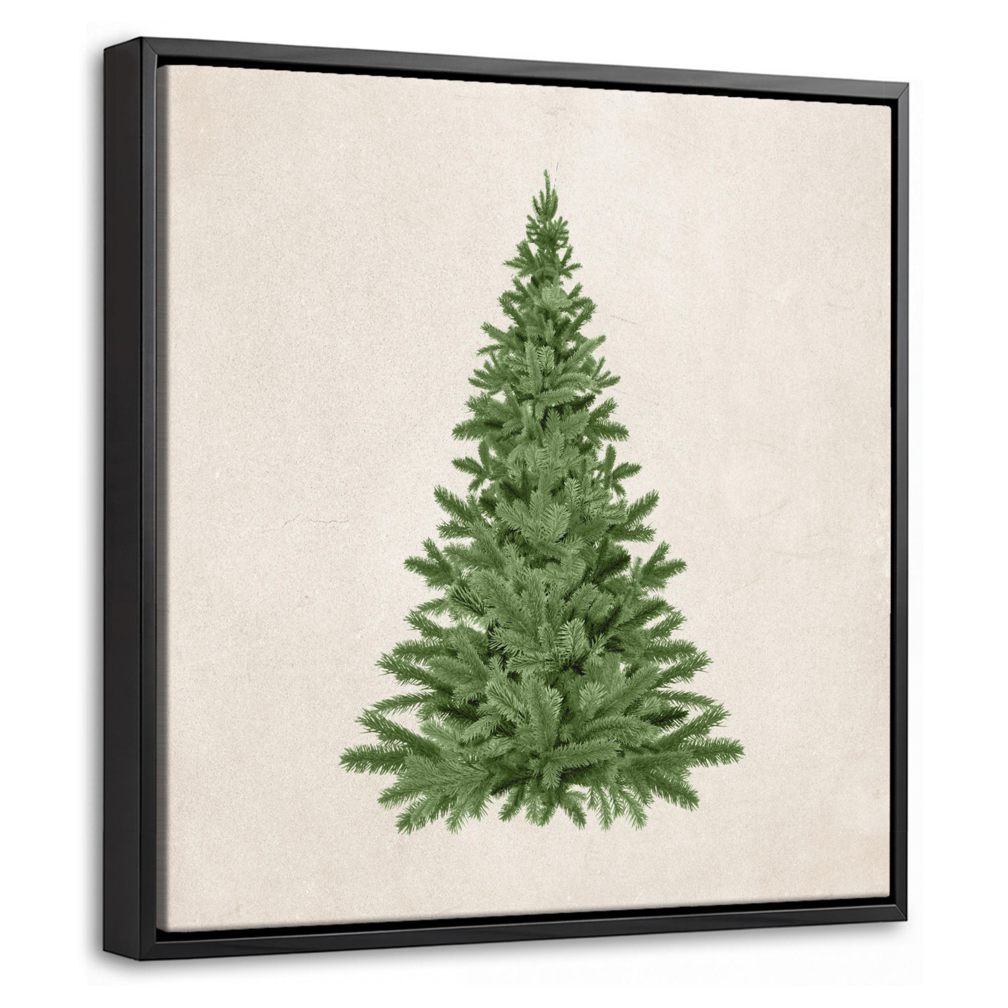 LEINWAND Bilder mit Rahmen - Weihnachtsbaum - Grün - Weihnachten - Feiertage - 20x20 - Olivgrün, Textil (20/20cm) - MuchoWow