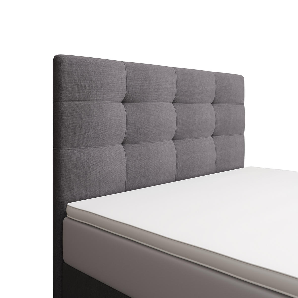 BOXBETT DUO 2 100x200 Cosmic 160, mit Matratze H3, Bonell und Topper, Hellgrau - Hellgrau, Holz/Kunststoff (100/200cm) - Bedante