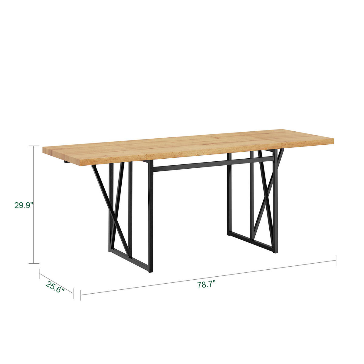 ROZKLADACÍ barový stôl s kovovou podnožou - prírodná farba, kov/drevo (65/200/76cm) - SoBuy