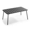 GARTEN-LOUNGETISCH, Grau - Grau, Metall (90/50/40cm) - Oviala