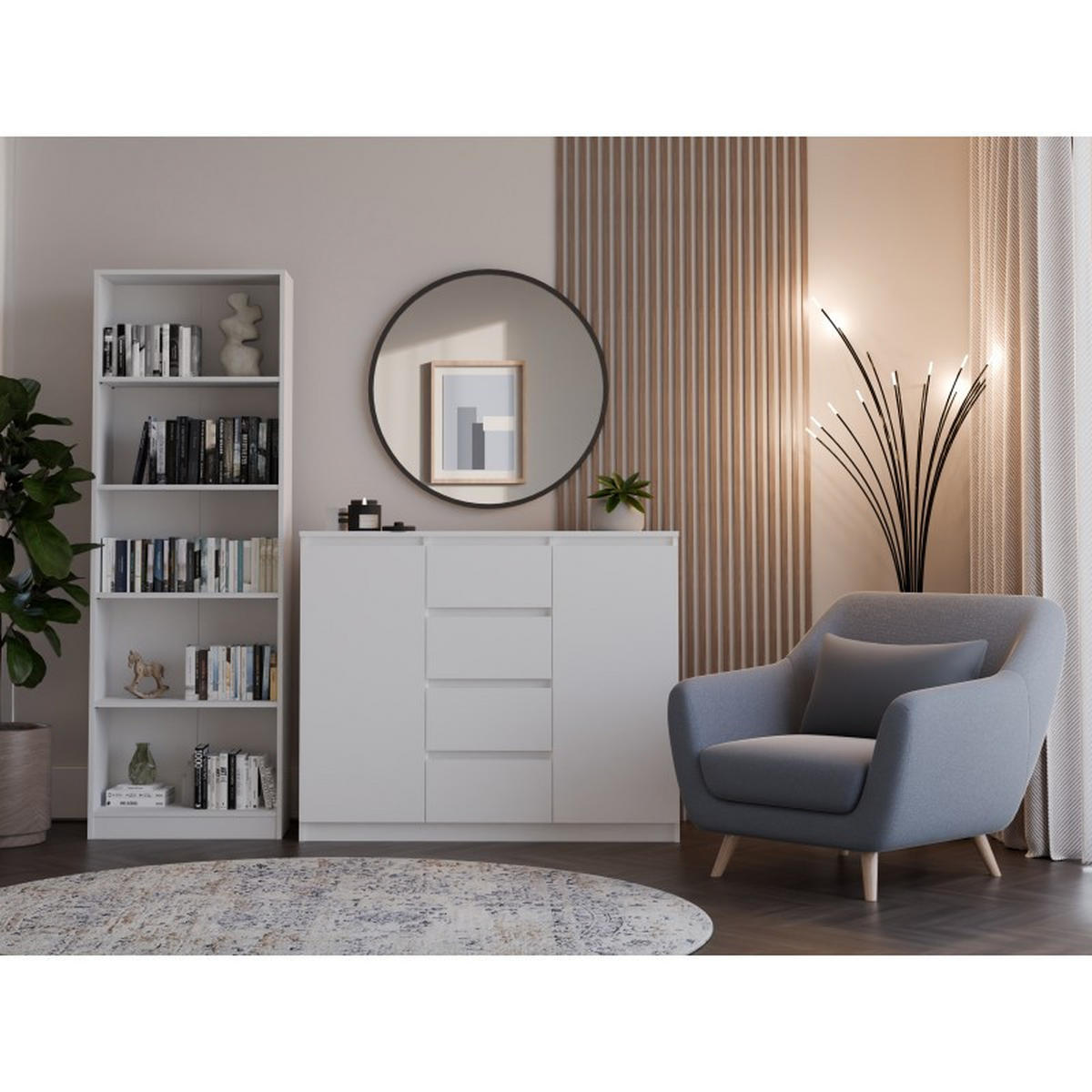 KOMMODE Weiß 120/97/40 - Weiß, Holzwerkstoff (120/97/40cm) - RAUMHIRSCH FURNITURE