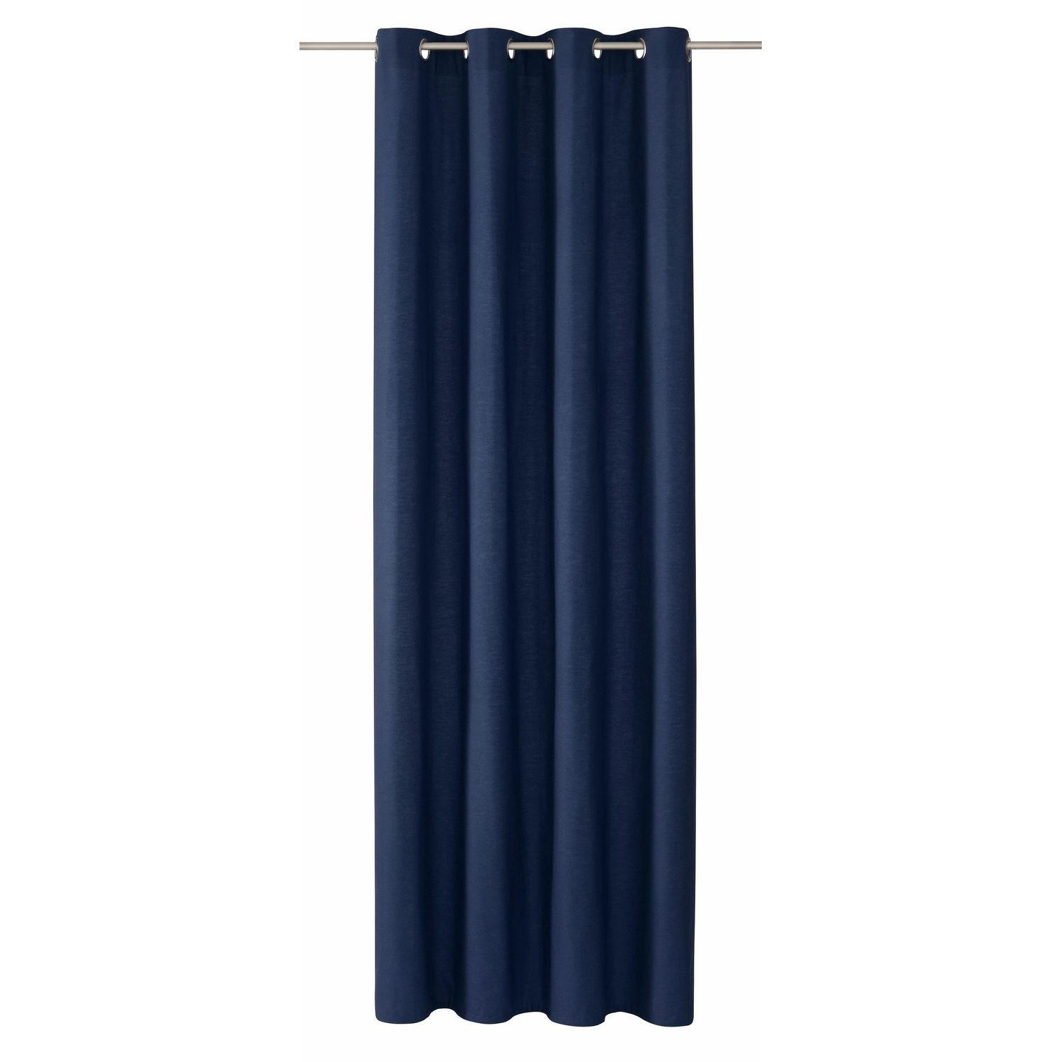 ÖSENVORHANG DOVE Blickdicht - Dunkelblau, Textil (140/0.5/245cm) - Tom Tailor