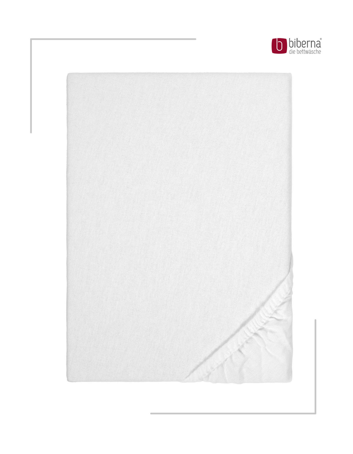 SPANNBETTTUCH Premium Biber weiss, 60x120 cm - 70x140 cm - Weiß, Textil (70/140cm) - biberna