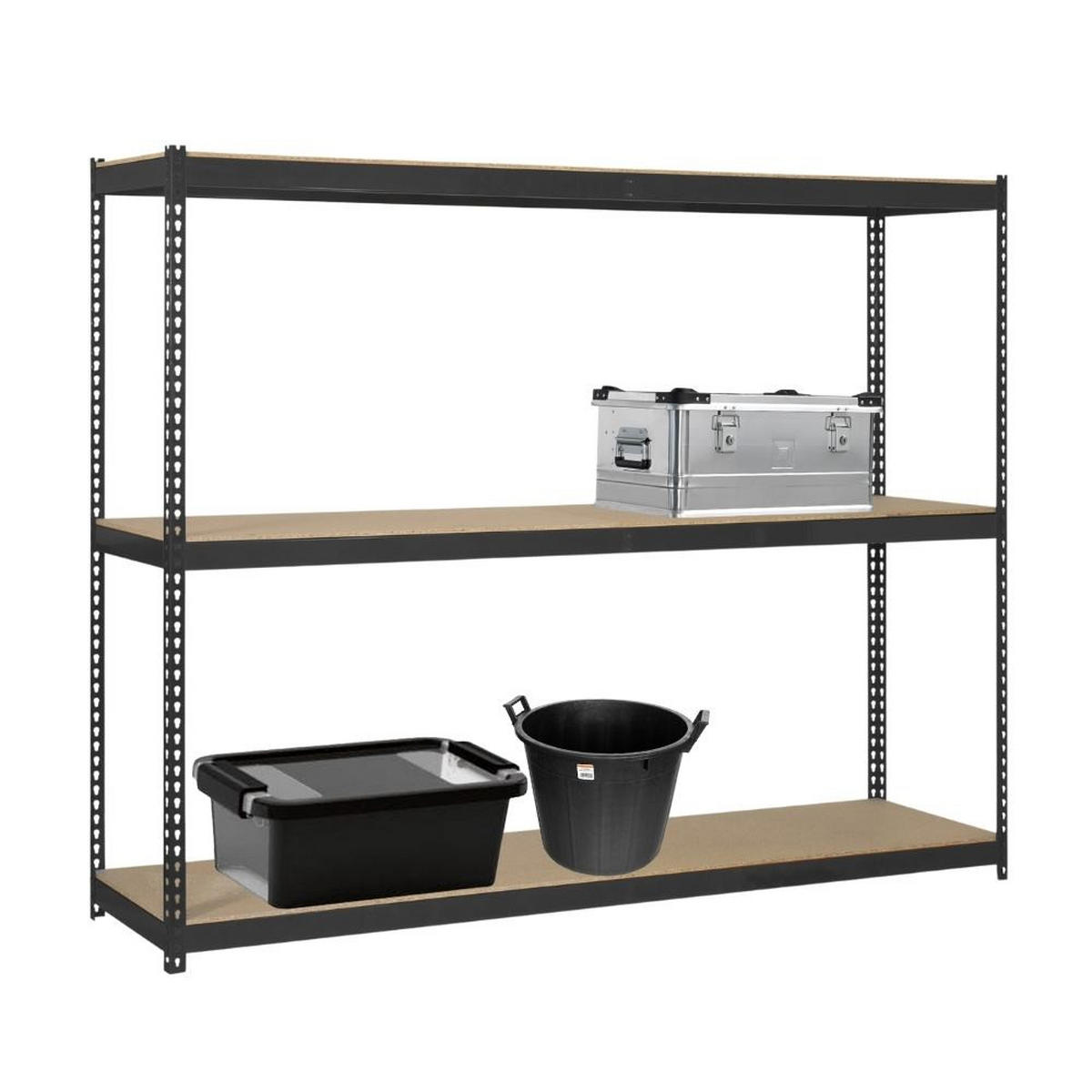 SCHWERLASTREGAL MID WOOD YETI THREE | HxBxT 150x150x45cm | Fachlast 400kg | Anthrazit - Anthrazit, Metall (150/150/45cm) - PROREGAL