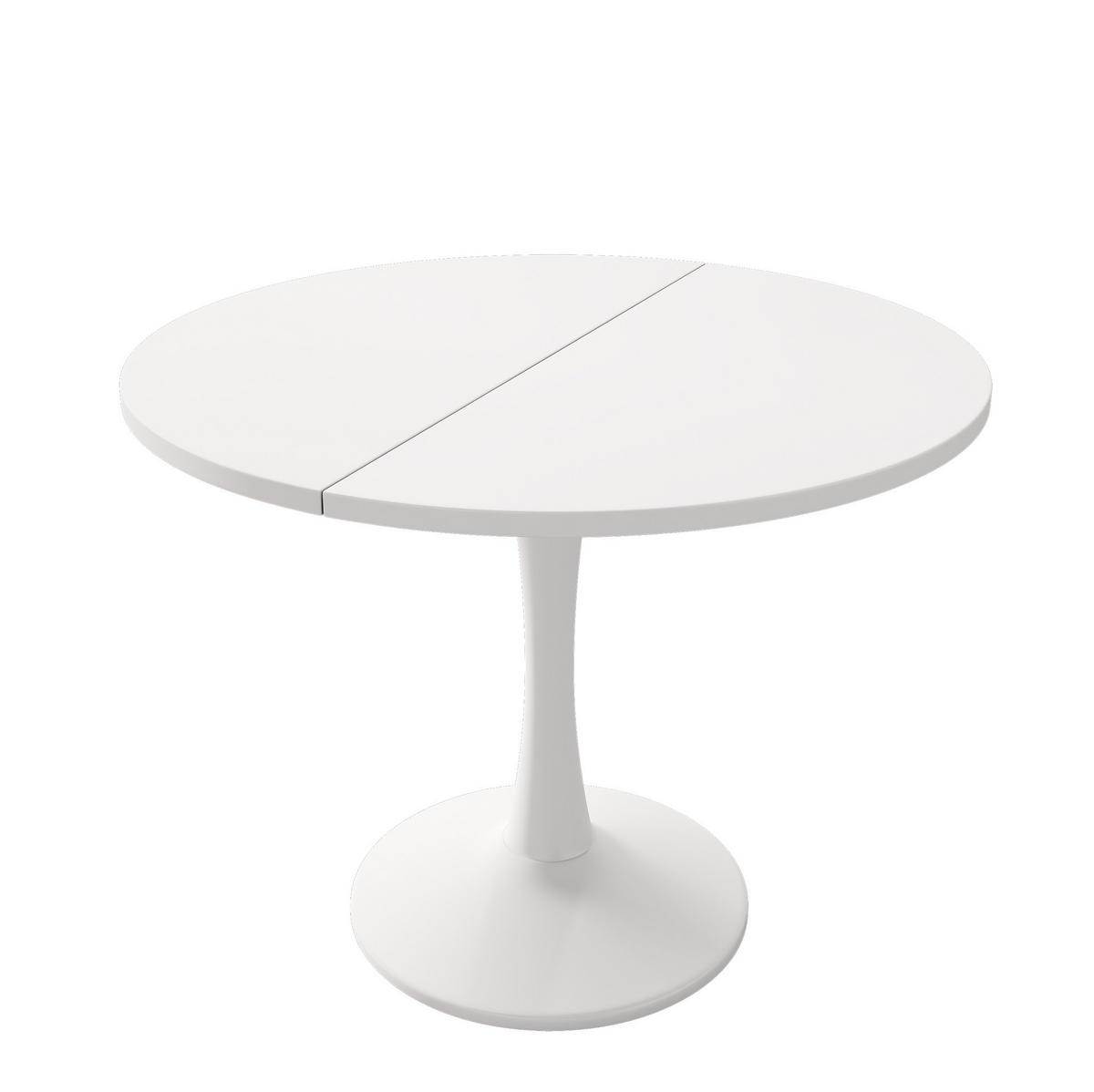ESSTISCH 100/140/100/75 cm in Weiß, oval und ausziehbar - Weiß, Holzwerkstoff (100/140/75cm) - Flora Grace