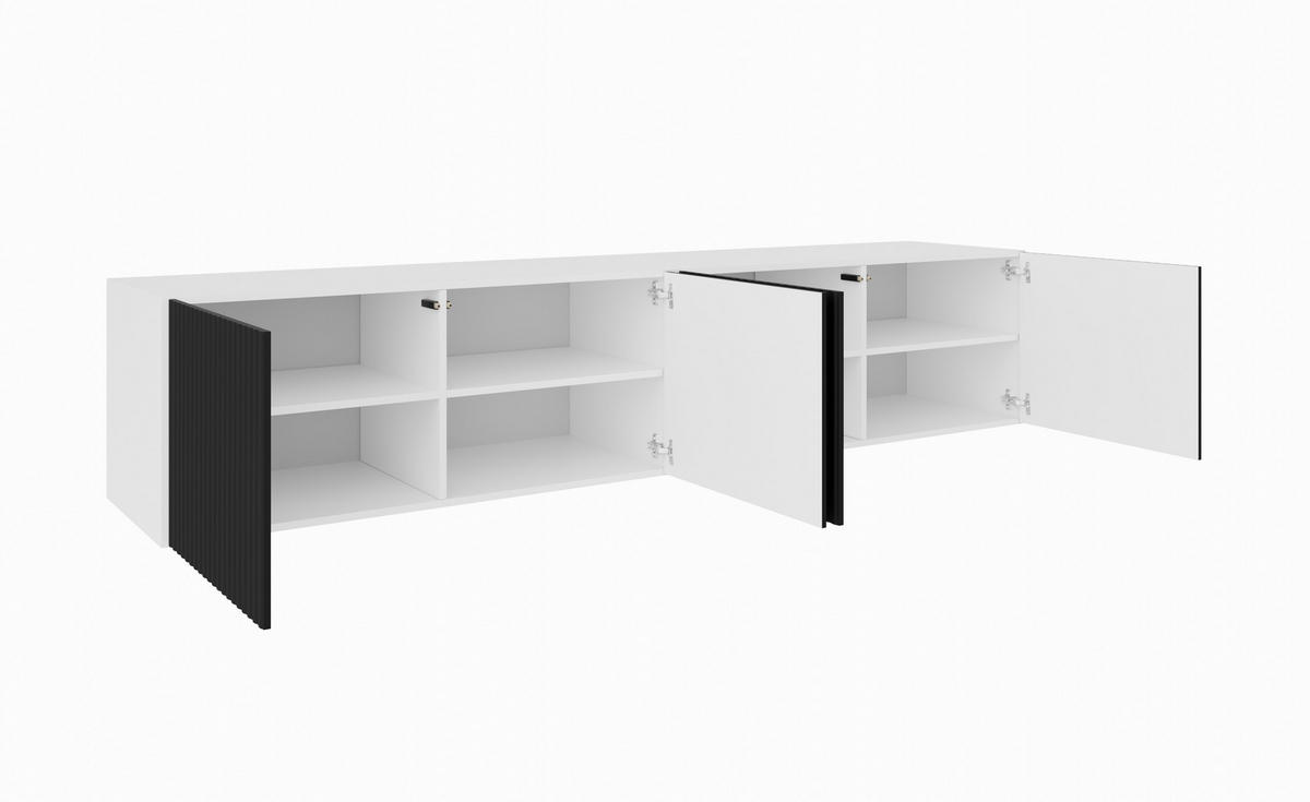 TV-SCHRANK NOE - Schwarz/Weiß, Holzwerkstoff (200/41/40cm) - Meblini