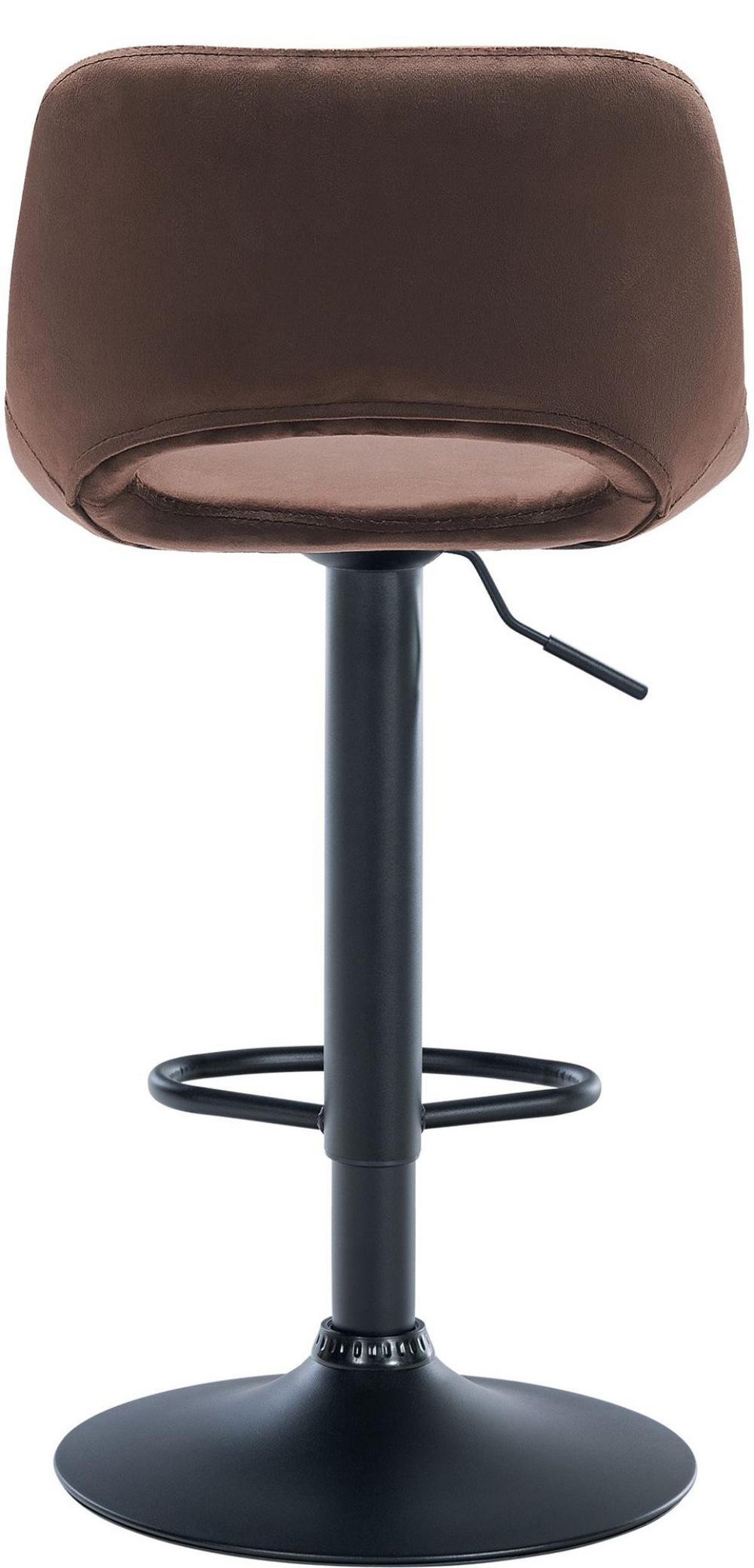 BARHOCKER 2er Set Samt braun - Schwarz/Braun, Textil/Metall (42/86/46cm) - CLP