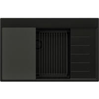 SPÜLBECKEN Sydney, 2-er set Alles Schwarz 78/50 cm 1 Becken + Ablauf-Set + Küchenzubehörset ab 60er Unterschrank - Schwarz, Kunststoff (78/20/50cm) - Primagran