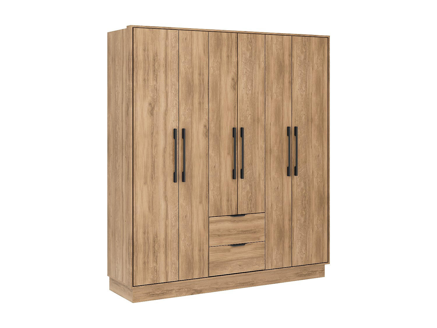 KLEIDERSCHRANK - 162 cmcm x 46.5 cmcm - Holz, Platte - Naturfarben Hell - FEOVA - Naturfarben, Holz (162/182/46.5cm) - Vente-Unique