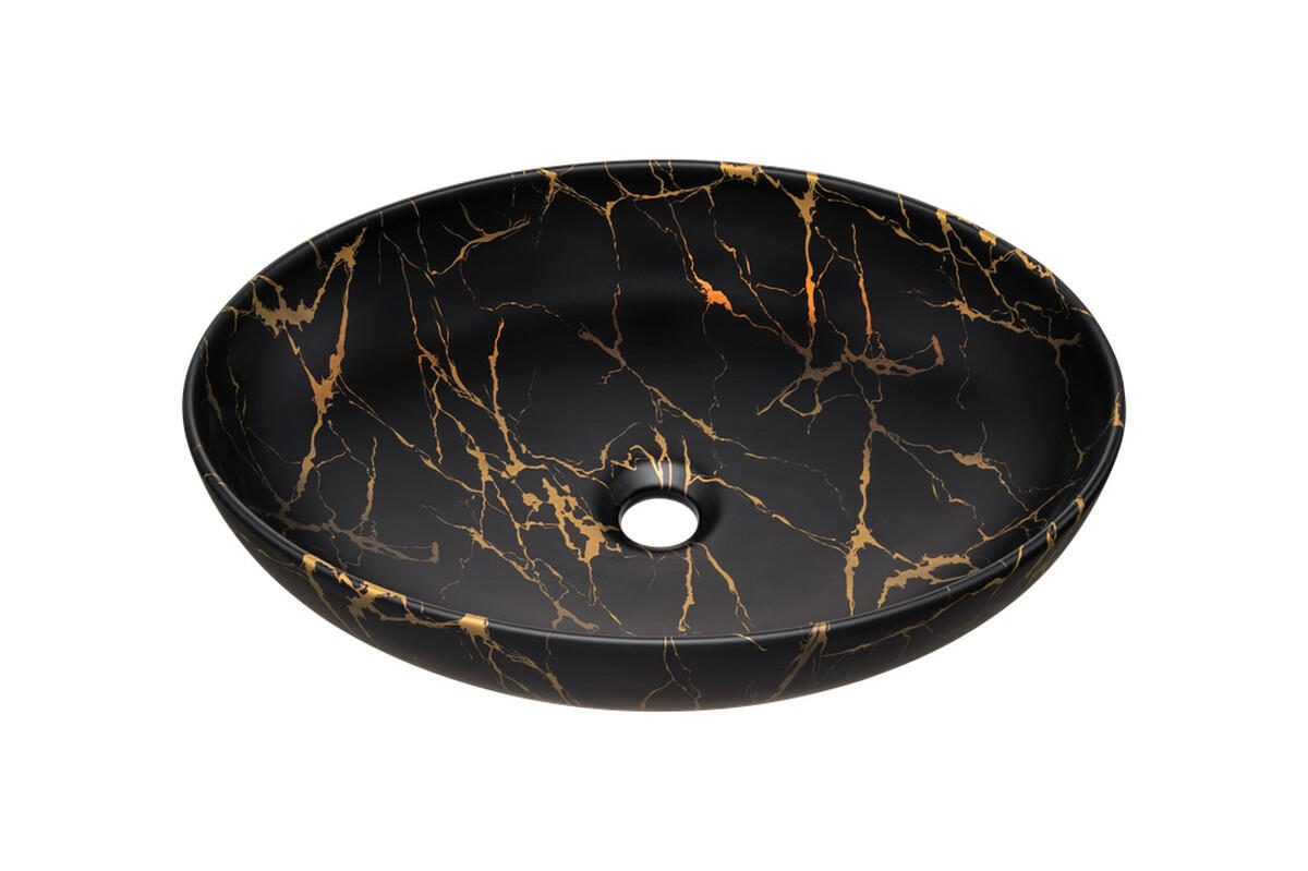 WASCHTISCHKOMBI 80cm 3 Teile - Ocean Black O BM453 in Schwarz/ Geölter Eiche - Eichefarben/Schwarz, Holz/Keramik (80/57/46cm)