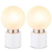 TISCHLEUCHTE Metall Weiß 2er Set - Weiß, Glas (15/15/24.5cm) - Globo Lighting