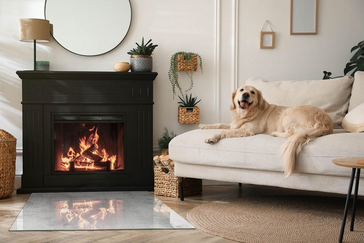 GLASPLATTE für Kamin 100x70 cm - Grau, Glas (100/70/0.4cm) - TULUP