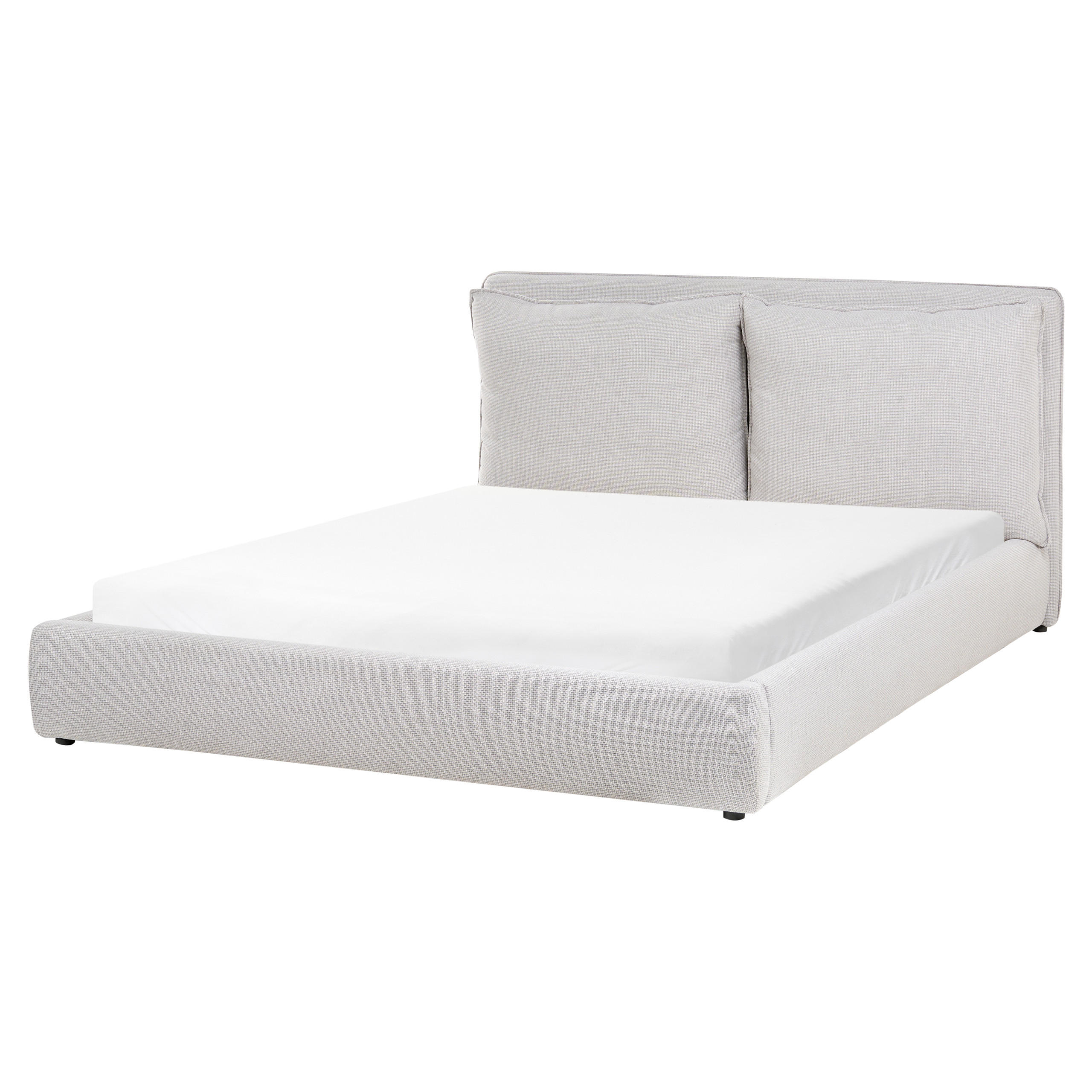 BETT mit Lattenrost 160/200 cm Stoff Hellgrau Bajonna - Hellgrau, Textil (160/200cm) - Beliani
