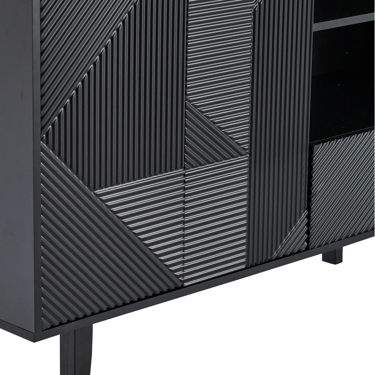 SIDEBOARD Schwarz 125/40/86 cm - Schwarz, Holzwerkstoff (40/86/125cm) - Urban Meuble