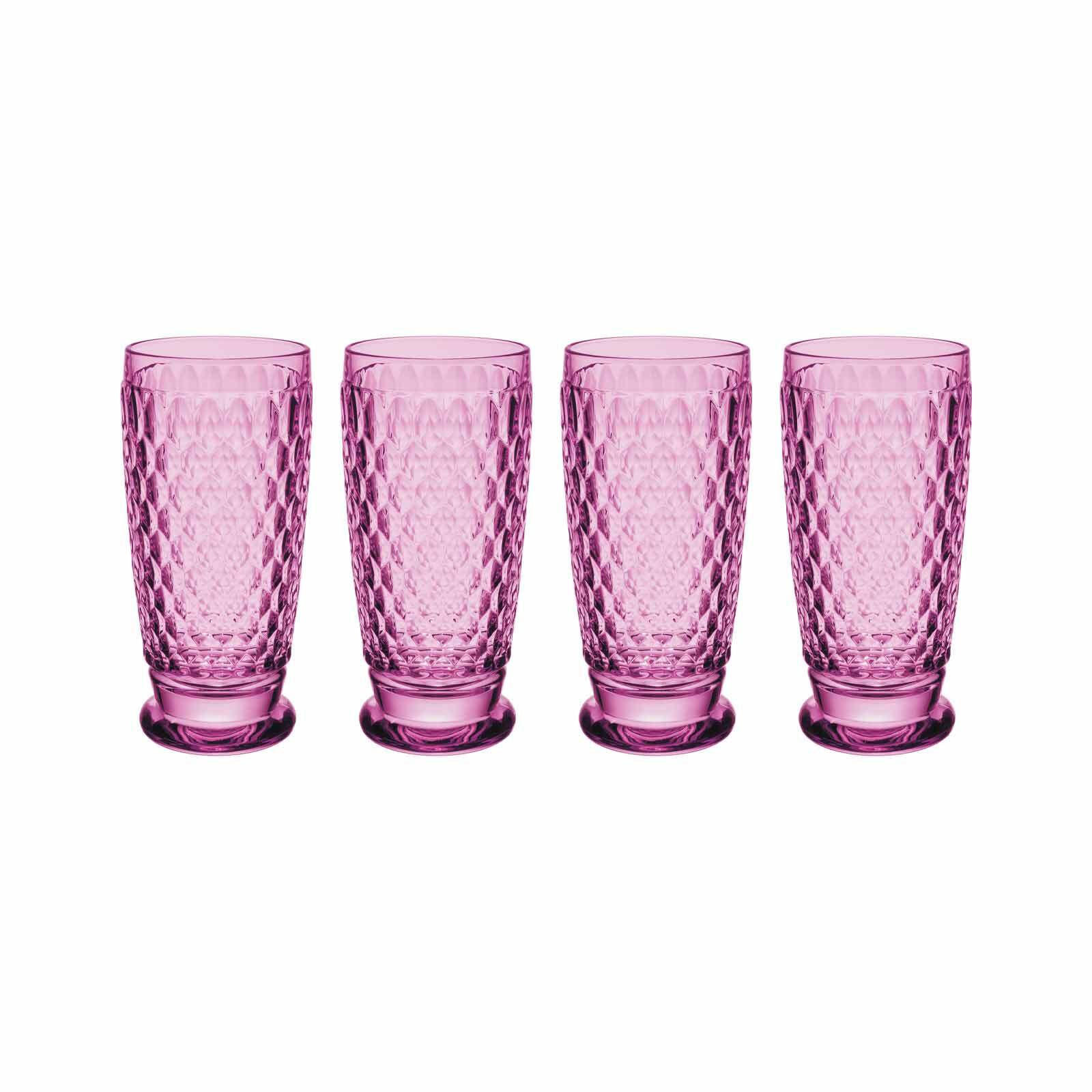 LONGDRINKGLÄSER Boston Coloured Berry 400 ml 4er Set - Pink, Glas (0.4L) - Villeroy & Boch