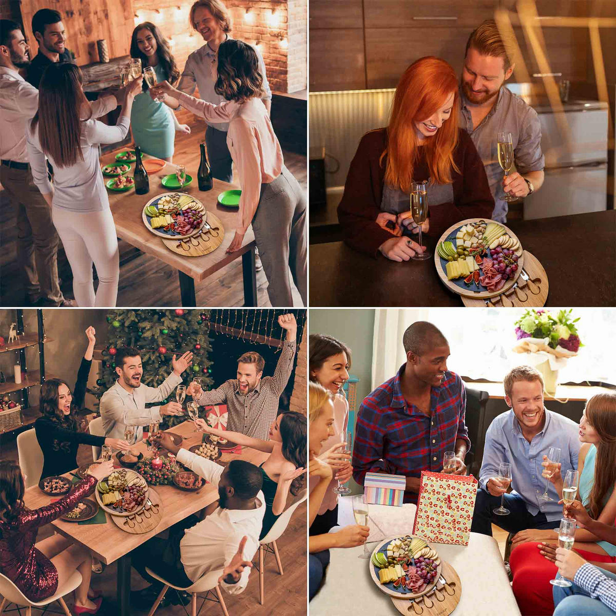 KÄSEBRETT mit Käsemesser Set 30cm - Beige, Holz (30/30cm) - BlauKe