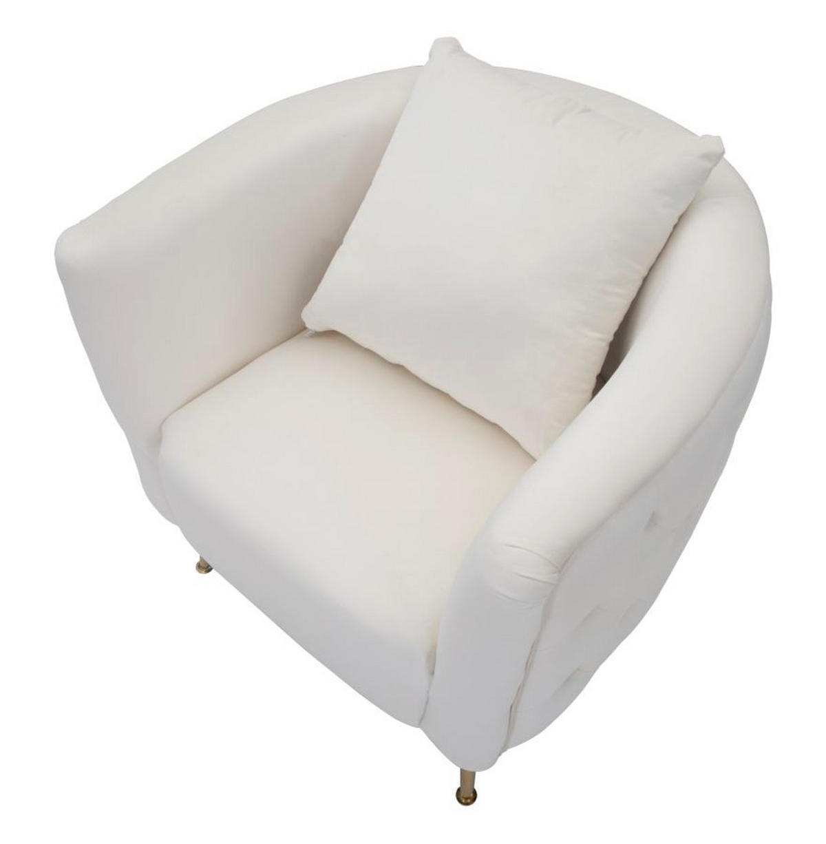 SESSEL Bucarest, cremefarben und goldfarben, Stoff, Sperrholz und Metall, 76 x 74 x 73 cm - Goldfarben/Creme, Holzwerkstoff/Kunststoff (76/73/74cm) - Mauro Ferretti