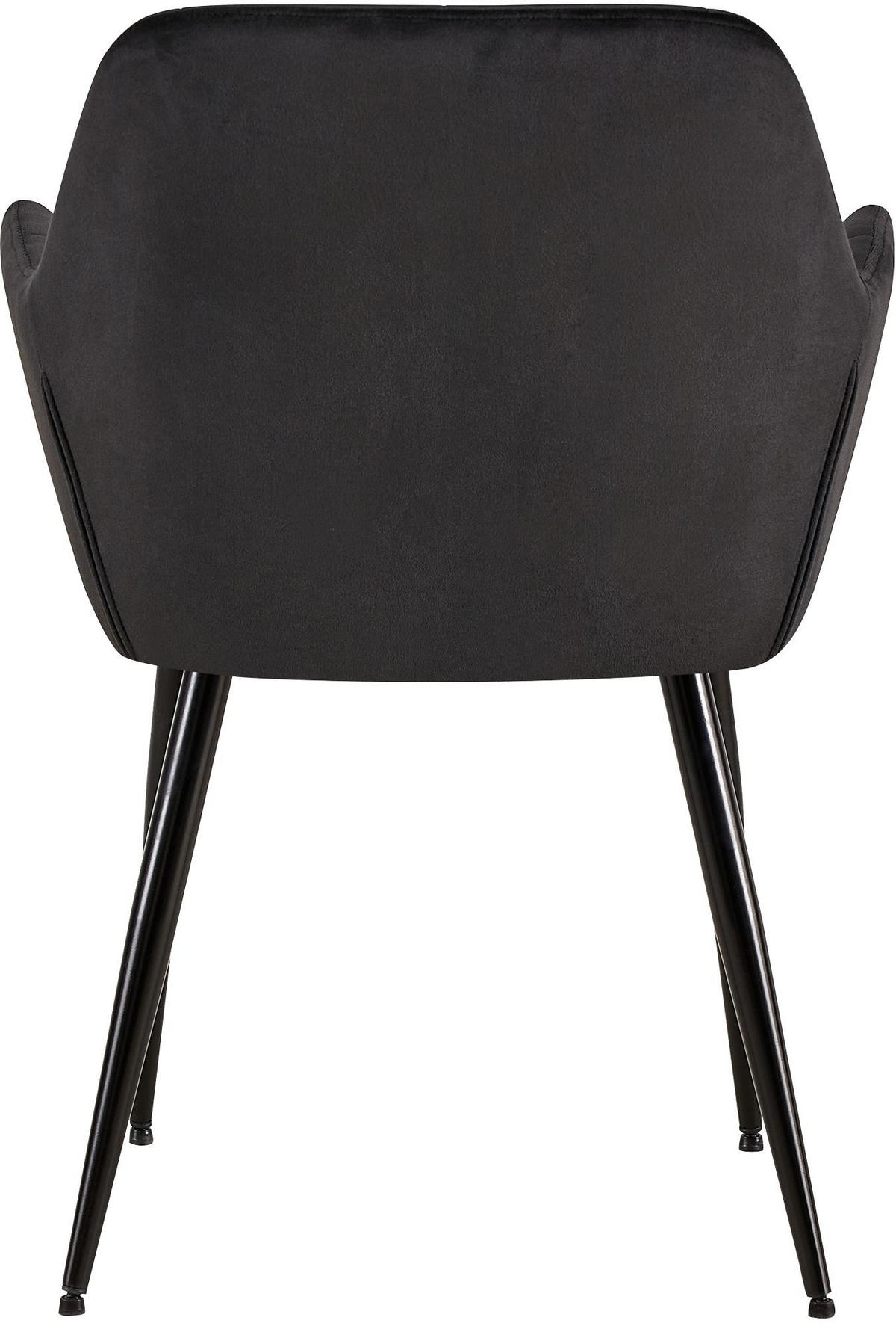 ARMLEHNENSTUHL 4er Set Samt Schwarz - Schwarz, Textil/Metall (56.5/84/61cm) - CLP