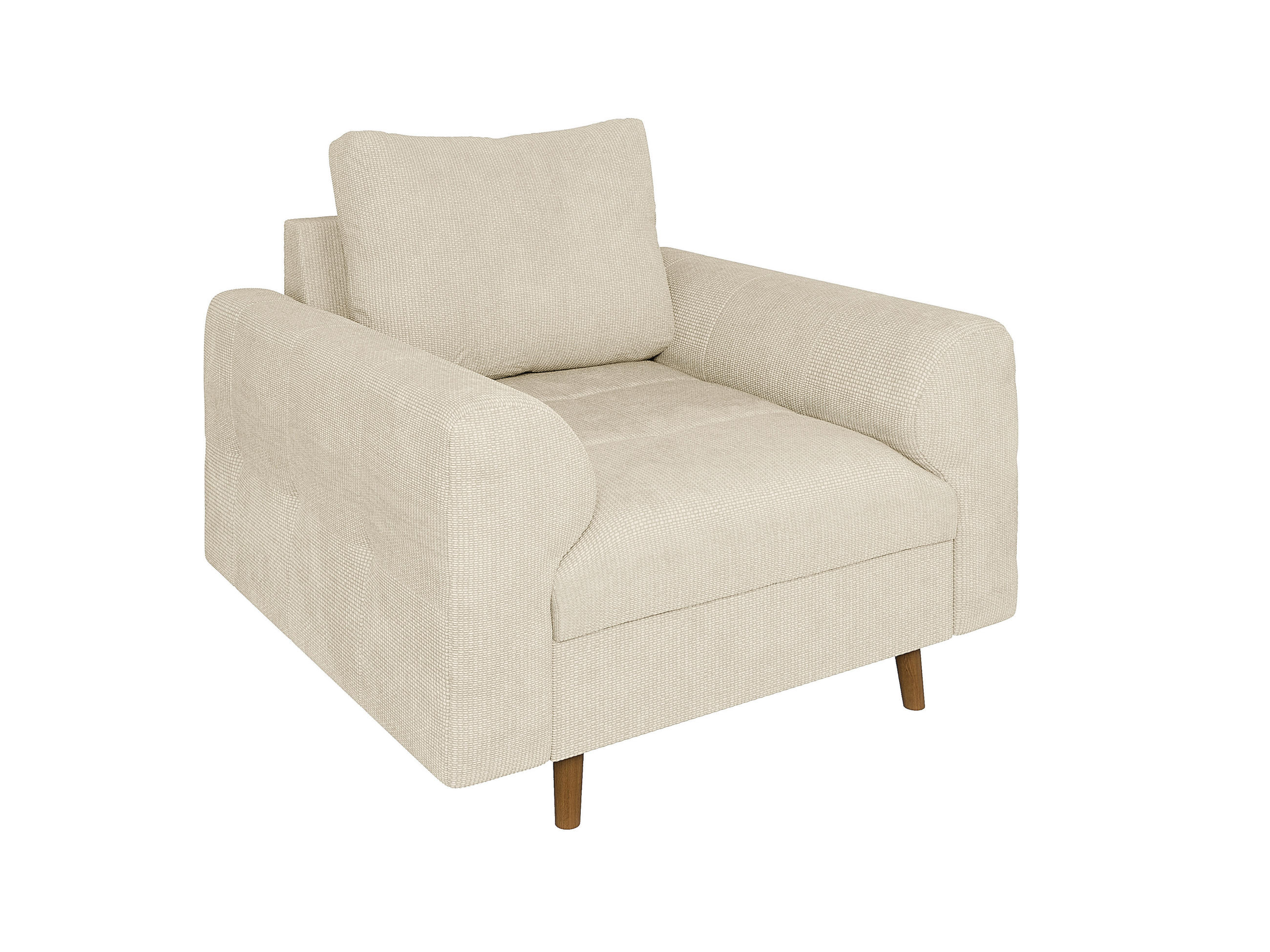 SESSEL Sigurd Beige Chenille - Beige/Braun, Holz/Textil (97/81/93cm) - S-Style Möbel