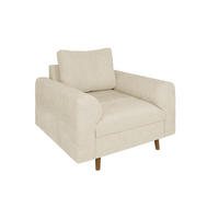 SESSEL Sigurd Beige Chenille - Beige/Braun, Holz/Textil (97/81/93cm) - S-Style Möbel