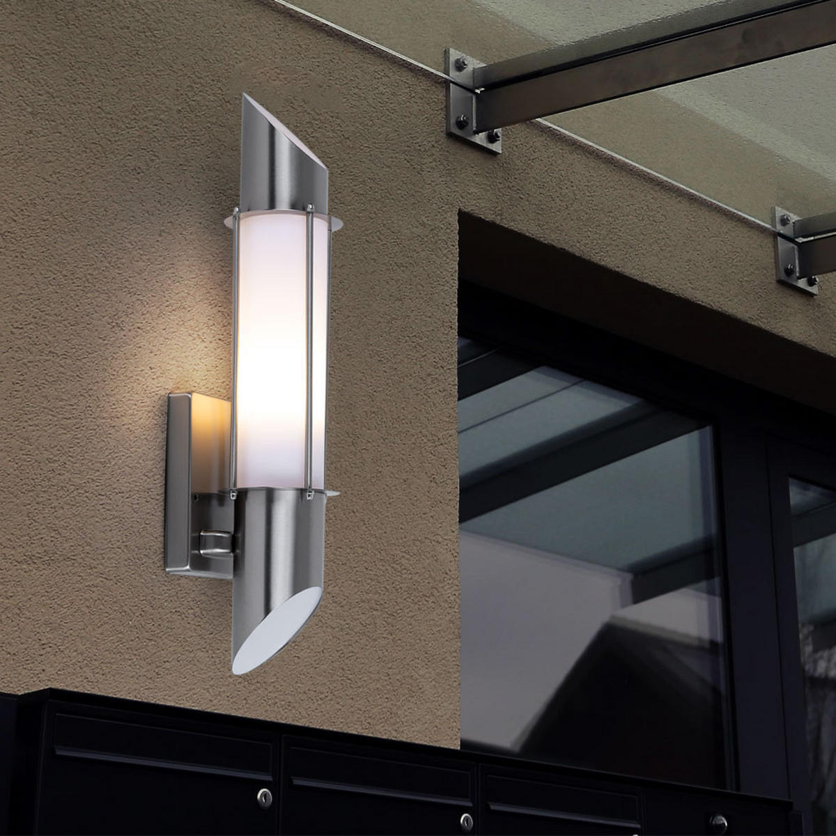 LED AUSSEN-WANDLEUCHTE Edelstahl Silber - Silberfarben, Metall (13/49.8/10.2cm)