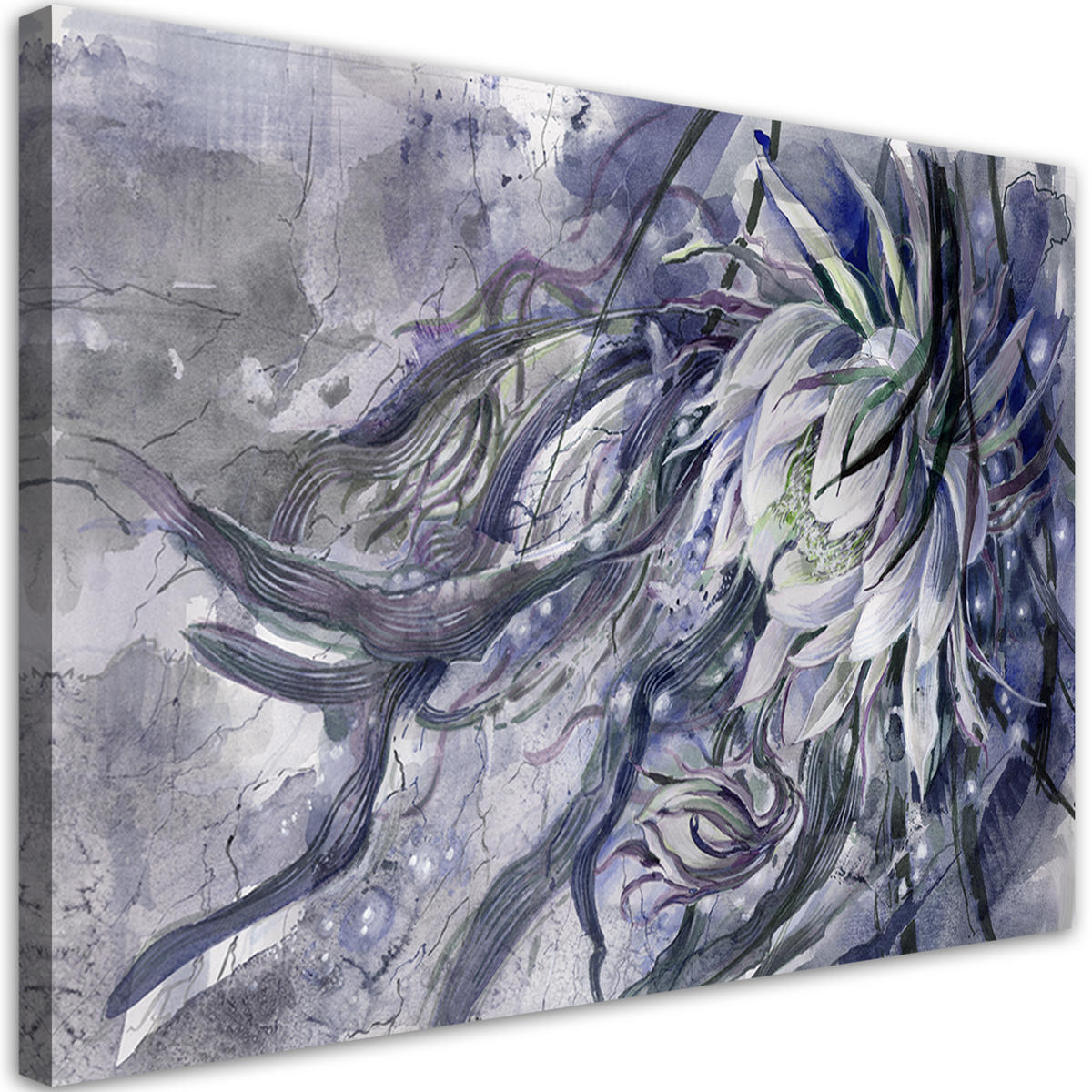 WANDBILD blume der königin der nacht - Lila, Textil (60/40cm) - Feeby