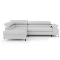 ECKSCHLAFSOFA Mellow mit Bettkasten, Hellgrau, links - Hellgrau/Schwarz, Textil (270/205cm) - Beautysofa