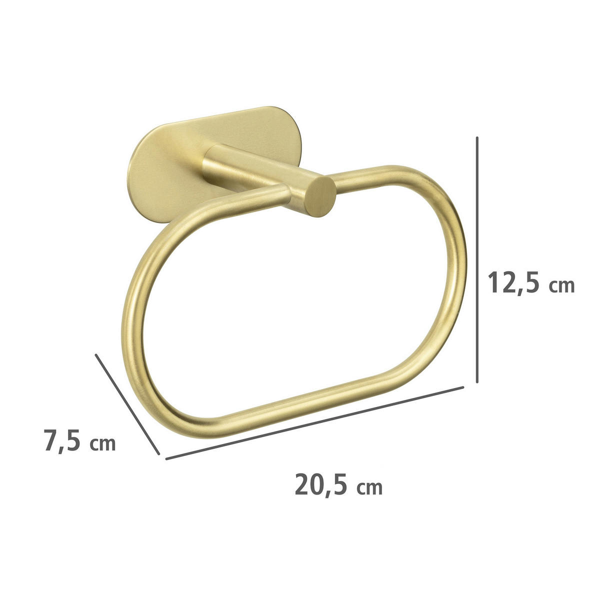 HANDTUCHRING Turbo - Loc Orea Shine 7,5/20,5/12,5 cm - Goldfarben, Metall (20.5/12.5/7.5cm) - Wenko