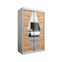 SCHWEBETÜRENSCHRANK 200/120/62 2-türig - Silberfarben/Eiche Artisan, Holz/Kunststoff (120/200/62cm) - Abiks Möbel