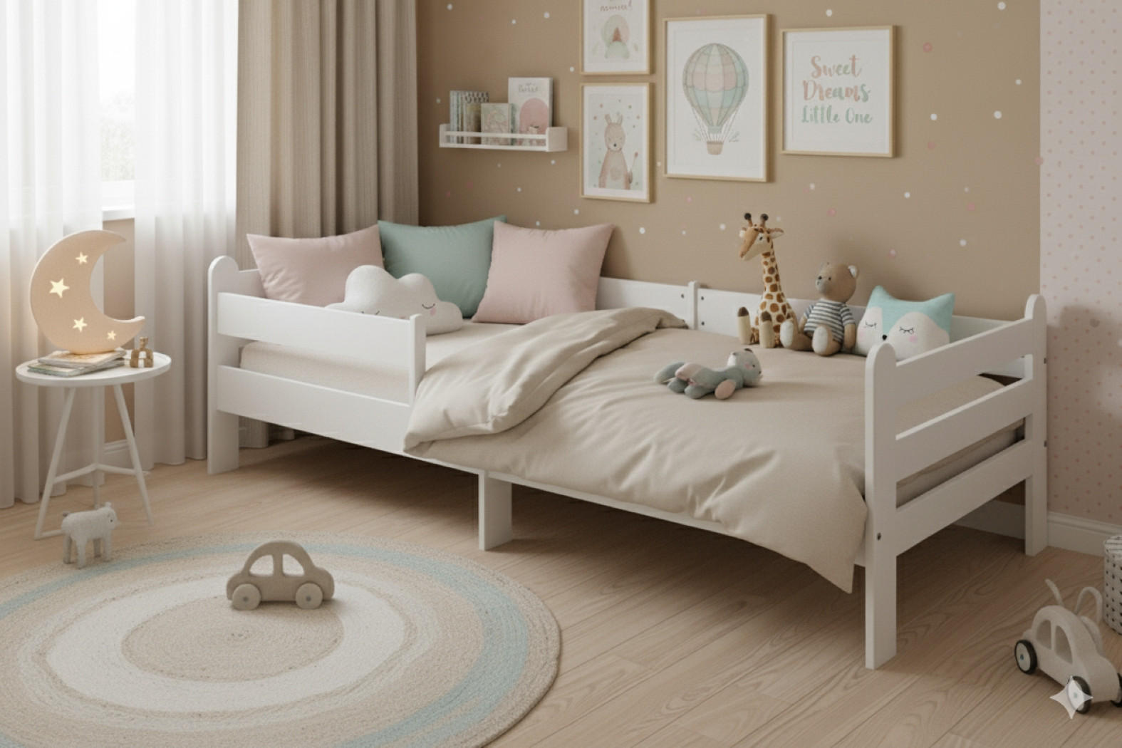 KINDERBETT Lillesund - Weiß, Holzwerkstoff (90/200cm) - kiki design