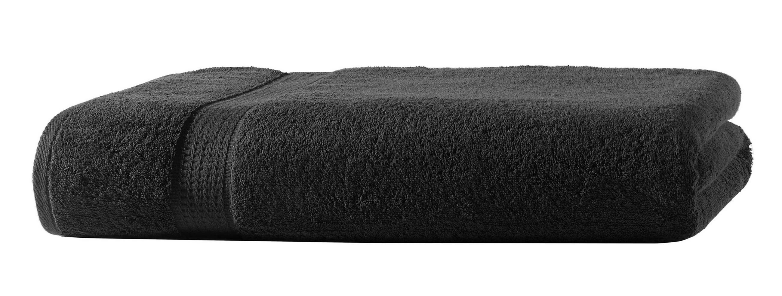 BADETUCH 100x150 cm Frottier Handtücher aus 100% Baumwolle, Schwarz 500g/m2 - Schwarz, Textil (100/150cm) - Carpe Sonno