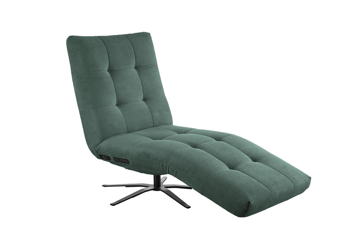 RELAXLIEGE LETICIA Smaragdgrün Cord - Smaragdgrün/Schwarz, Textil/Metall (82/115/156cm) - KAWOLA
