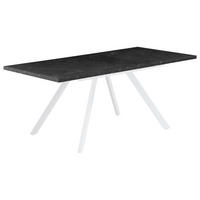 ESSTISCH SVEN 120-160/80/76 cm Marmor-Schwarz - Anthrazit/Weiß, Holzwerkstoff/Metall (80/120/76cm) - B&D Home